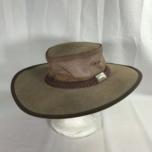 Acoolah Hats Australia Leather & Mesh Safari Outback Bush Hat Size SM 21.5"